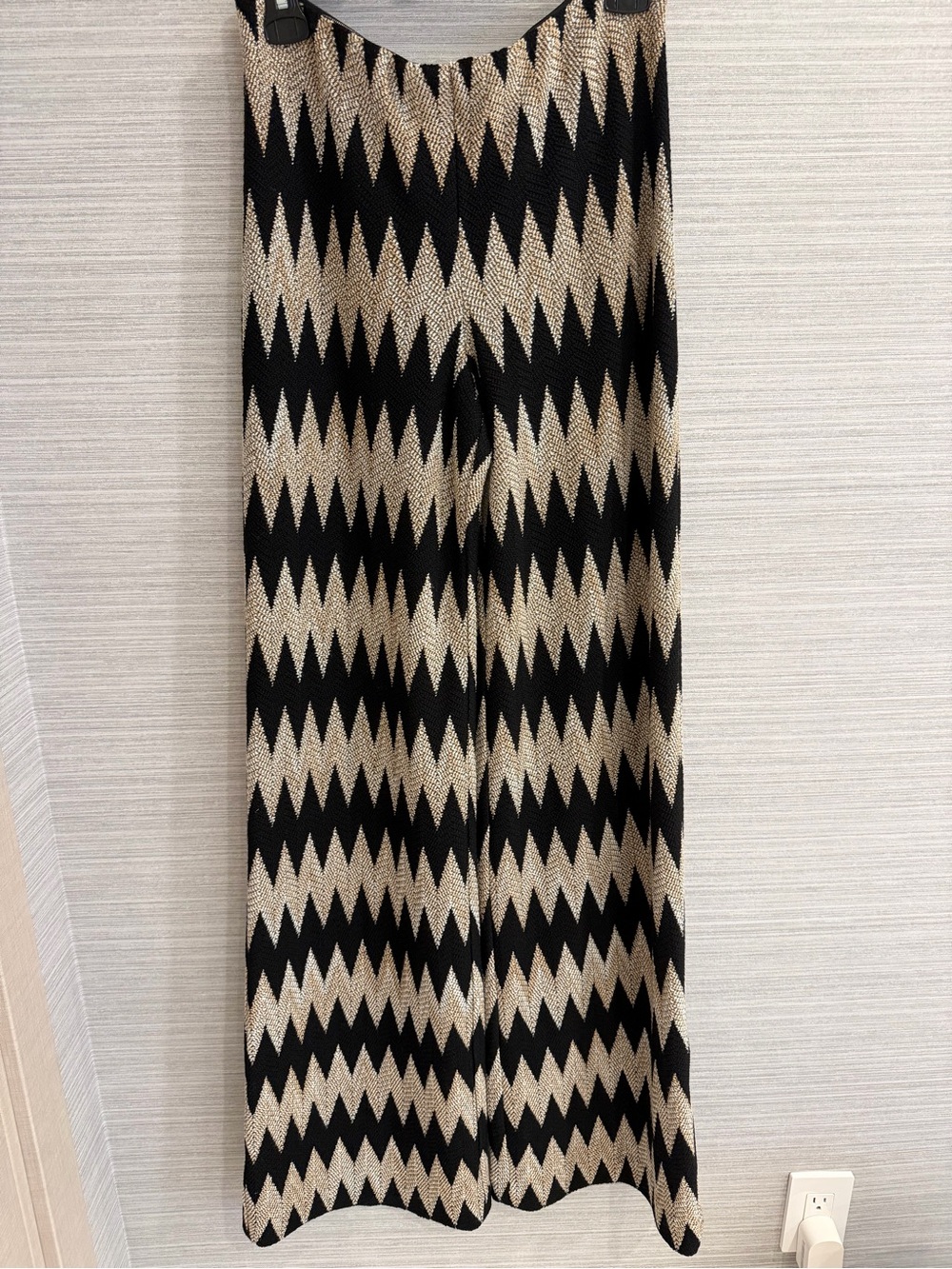 Missoni Black and Cream Zigzag Knit Maxi Skirt